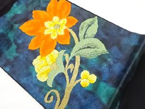 引箔花唐草模様織出し名古屋帯